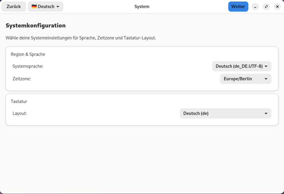 Void Installer Systemkonfiguration